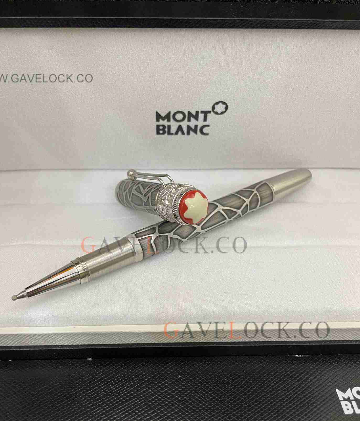 Replica Montblanc Rouge et Noir Spider Metamorphosis Silver Rollerball Pen